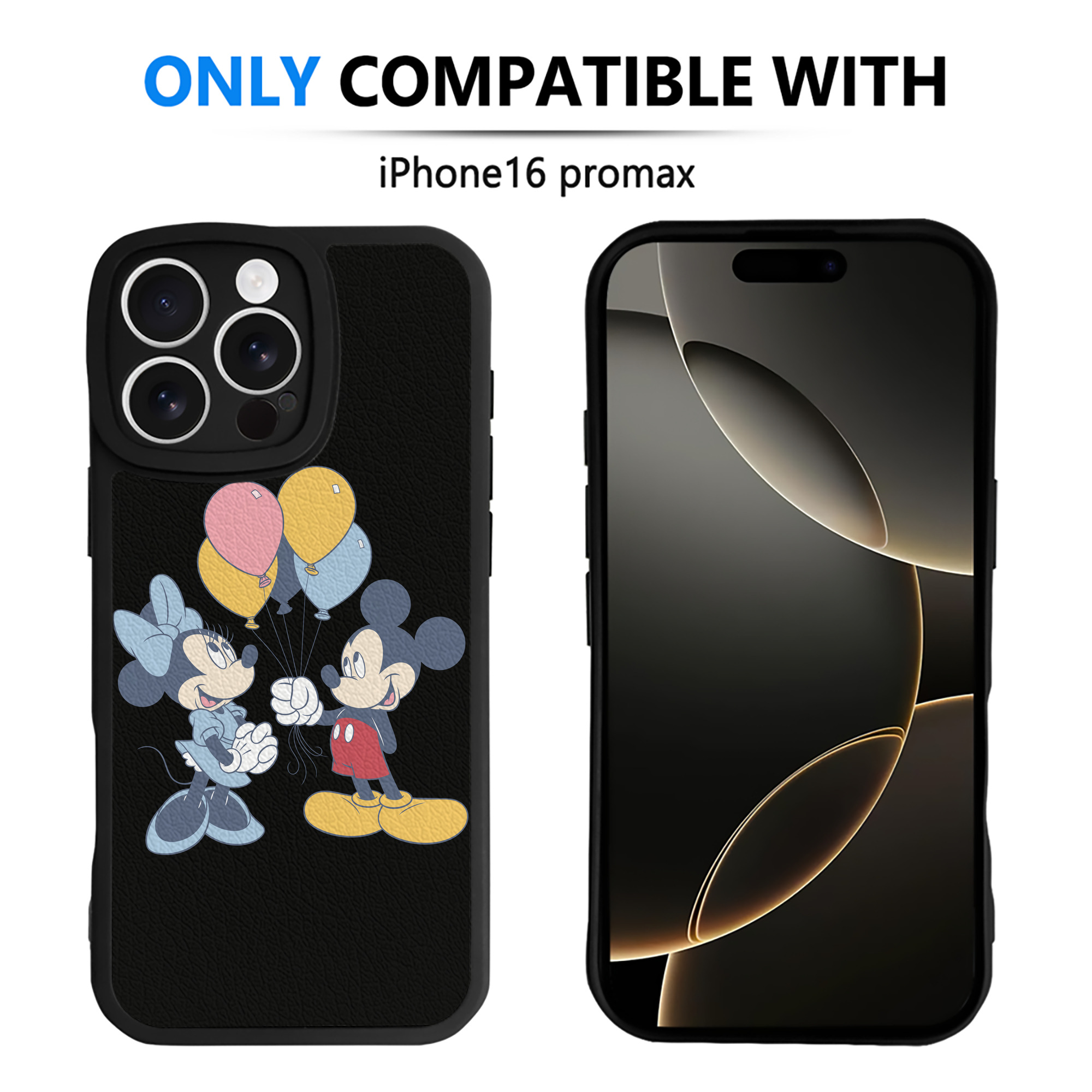 （画像用） ミッキーマウス Mickey Mouse 【iPhone 16シリーズ対応】シリコンスマホケース（レザー調） 材質：シリコン